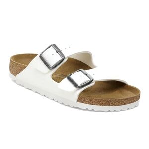 Birkenstock Arizona White Sandals with Cork Footbed